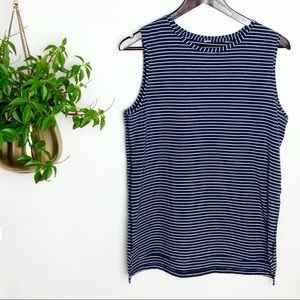 Lululemon navy and white striped tank top